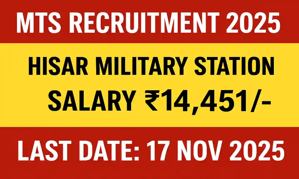 Hisar Military Station Vacancy