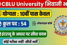 CBLU Bhiwani Vacancy 2026
